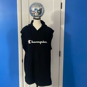 Champion Black Sleeveless Hoodie
